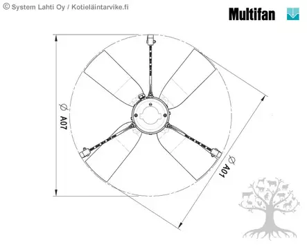 Multifan Hormipuhallin 82cm - Ilmastointi, Jäähdytys - P6E82AAM11100 - 3